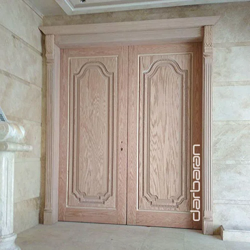 درب تمام چوبی ورودی لابی - طرح 13 (همراه با رنگ و نصب) متری