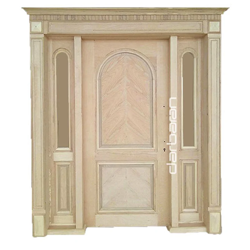 درب تمام چوبی ورودی لابی - طرح 24 (همراه با رنگ و نصب) متری