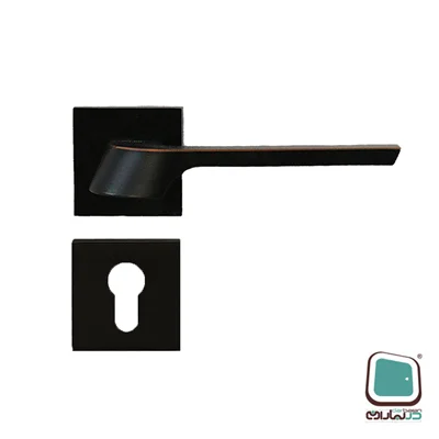 دستگيره دوتكه بهريزان كد 42B2R بلک + قفل و سیلندر