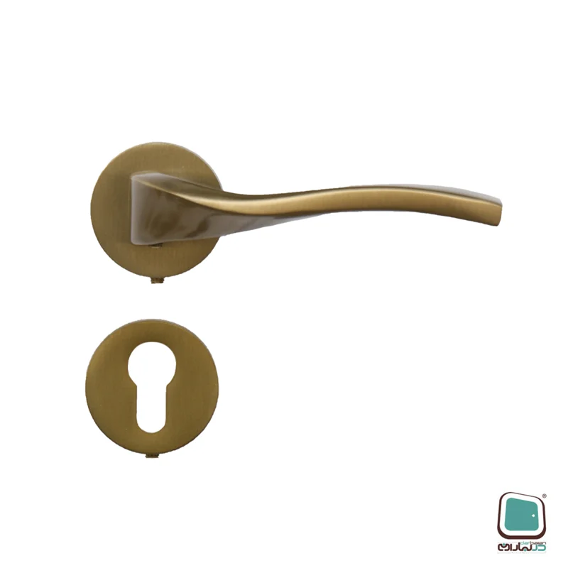 دستگيره دوتكه بهريزان كد 4002 زیتونی + قفل و سیلندر